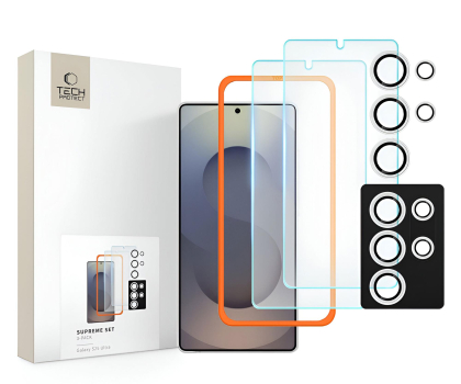 Szkło i folia ochronna TECH-PROTECT Supreme Set 3-Pack do Samsung Galaxy S25 Ultra Clear 5906302322343